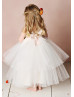 Ivory Cotton Tulle Ankle Length Cupcake Skirt Flower Girl Dress